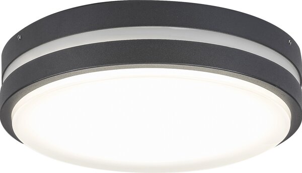 Rabalux 8848 Plafoniera per esterni Hamburg, 12W, 4000K, 900lm, bianco antracite, rotonda, bianco neutro, ø280mm