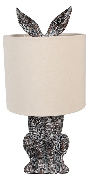 Clayre & Eef Lampada da tavolo Rabbit Ø 20x43 cm Marrone Beige Poliresina
