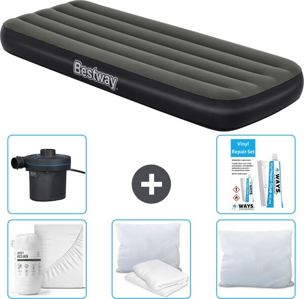 Materasso gonfiabile Bestway - 1 persona - 76 x 185 x 25 cm - Verde - Accessori inclusi