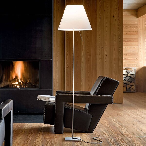 Luceplan Lampada da terra Costanza, Bianco / Opale, Soggiorno / Sala da pranzo, Alluminio, Design, Lampada da terra