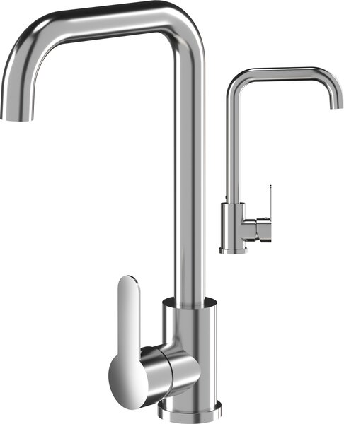 Granitan | STEEL - Miscelatore da cucina - Orientabile a 360° - Cromo - Acciaio inossidabile - Carica in Vetroceramica