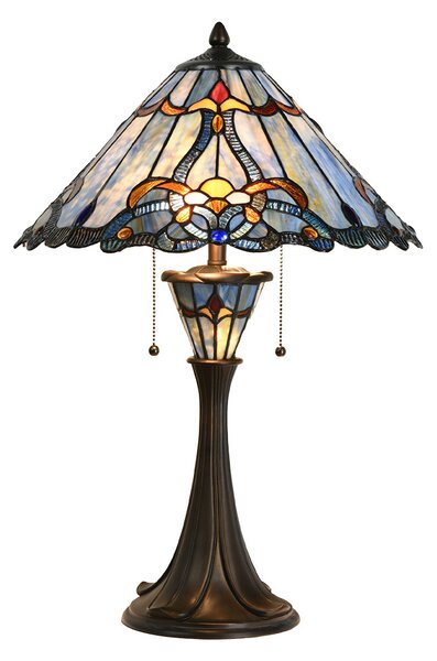 Lampada da tavolo Tiffany Clayre & Eef Ø 40x61 cm Vetro blu