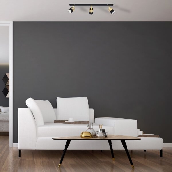Faretto LED TUBSSON 3xGU10/4,8W/230V nero/oro