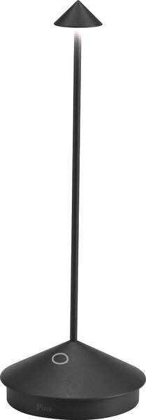 Lampada a led da tavolo Pina Pro Nero Opaco ricaricabile e dimmerabile senza fili Zafferano