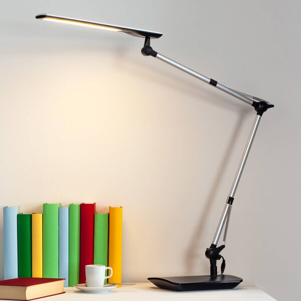 Lampada da scrivania a LED FELIPE Lindby, dimmerabile, Alluminio / Grigio / Zincato, Studio / Ufficio, Moderno, Lampada da tavolo LED