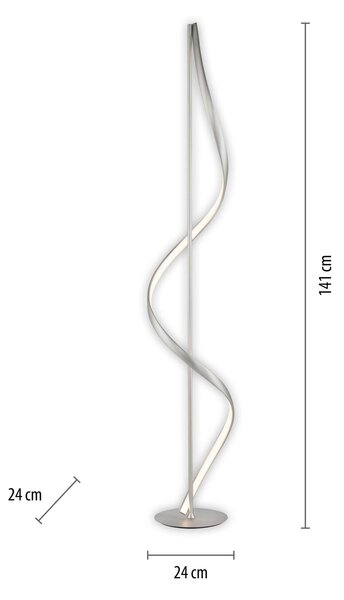 Q-Smart-Home Paul Neuhaus Q-Swing lampada LED pavimento acciaio Q-Swing, dimmerabile, Alluminio / Grigio / Zincato, Soggiorno / Sala da pranzo, Alluminio, Moderno