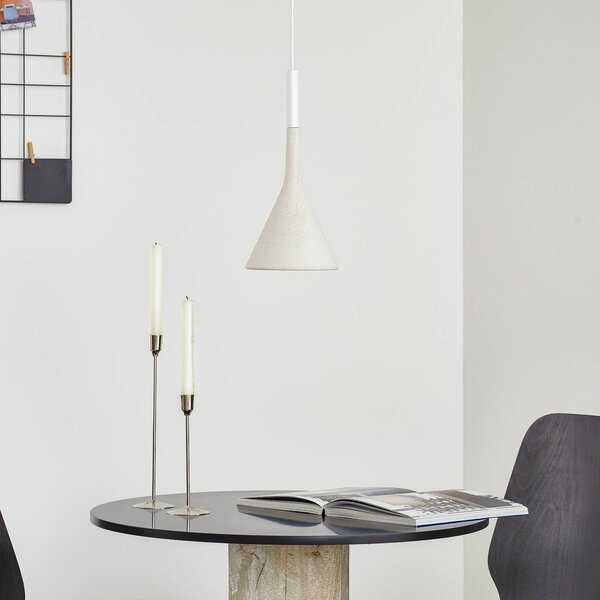Foscarini Lampada a sospensione Aplomb, dimmerabile, Bianco / Opale, Cucina, calcestruzzo / cemento, Design, Lampada a sospensione