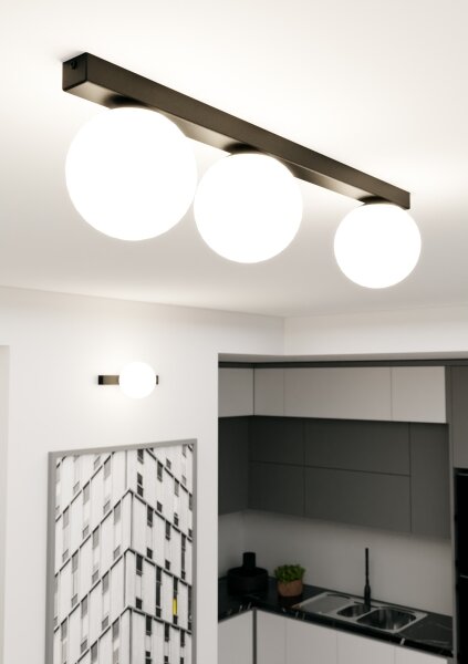 Plafoniera FIT 3xE14/10W/230V nero/bianco