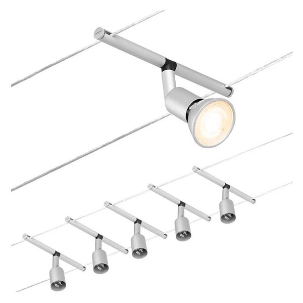 Paulmann 94442 - SET 5xGU5,3/10W Sistema a cavo completo SALT 230V cromo opaco