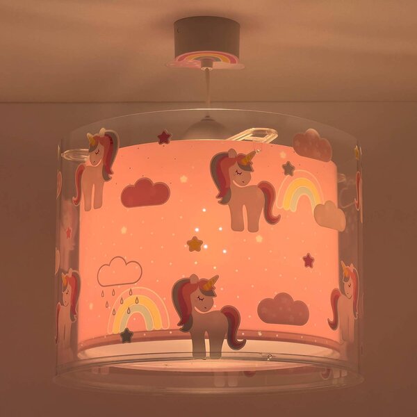 Dalber Lampada a sospensione UNICORNS, dimmerabile, Violetto / Fucsia / Rosa, Cameretta, Plastica, Lampada a sospensione