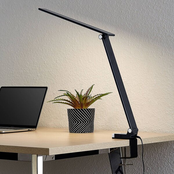 Lampada da scrivania Tamarin PRIOS, dimmerabile, Nero, Studio / Ufficio, Plastica, Moderno, Lampada da tavolo LED