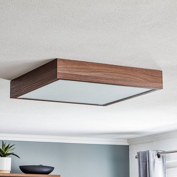 Plafoniera soffitto Tromsö Argon, dimmerabile, Legno scuro, Soggiorno / Sala da pranzo, Legno, Plafoniera