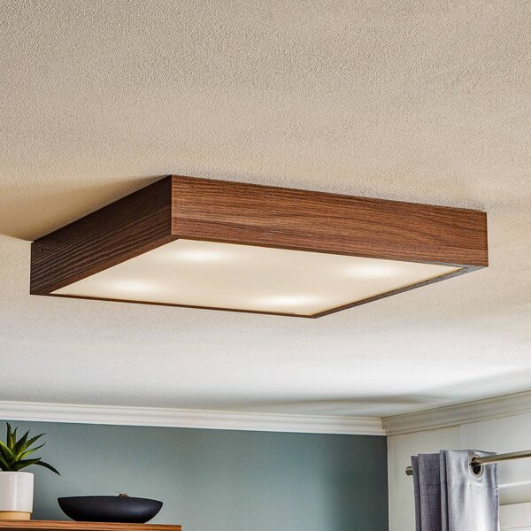 Plafoniera soffitto Tromsö Argon, dimmerabile, Legno scuro, Soggiorno / Sala da pranzo, Legno, Plafoniera