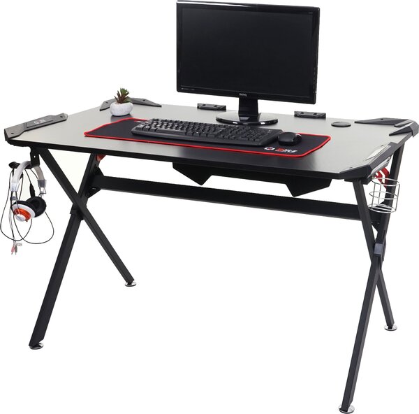 Scrivania MCW-F11, scrivania per computer, scrivania per ragazzi, gaming 120x75 cm MVG nera