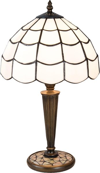 Lampada da tavolo Tiffany Clayre & Eef Ø 25x43 cm Vetro bianco marrone