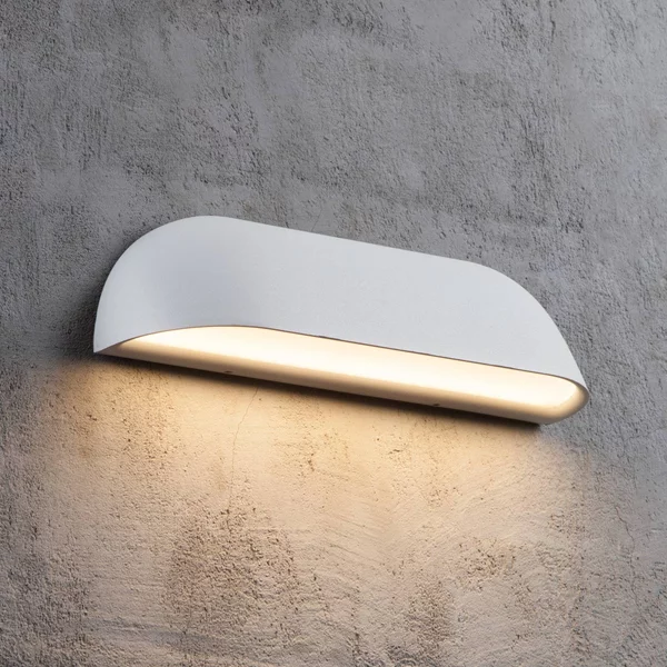 Nordlux Applique da esterni a LED Front 26, Bianco / Opale, Metallo, Moderno, Applique LED da esterni