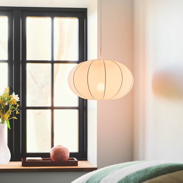 Nordlux Lampada a sospensione Aeron, dimmerabile, Bianco / Opale, Camera da letto, Tessuto / Stoffa / Seta, Lampada a sospensione