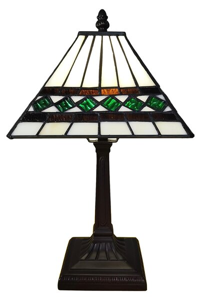 Clayre & Eef Lampada da tavolo Tiffany 20x20x34 cm Beige Poliresina