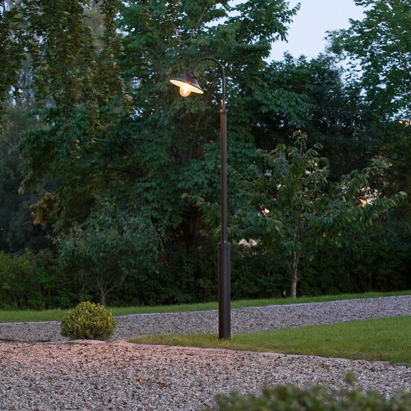 Konstsmide Lampione Vega, nero, 1 luce, 240 cm dimmerabile, Nero, Alluminio