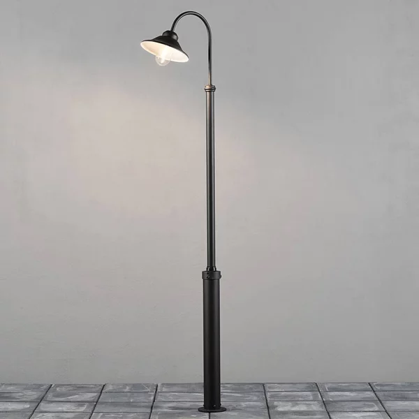 Konstsmide Lampione Vega, nero, 1 luce, 240 cm dimmerabile, Nero, Alluminio