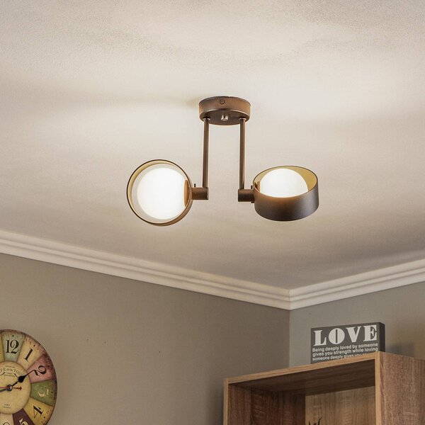 Plafoniera soffitto Mado Argon, dimmerabile, Nero, Soggiorno / Sala da pranzo, Metallo, Moderno, Plafoniera