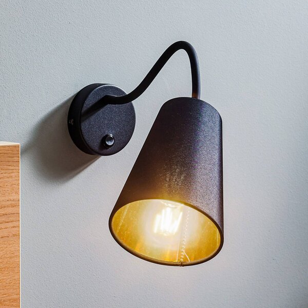 Applique da parete Wire TK Lighting, Nero, Soggiorno / Sala da pranzo, Tessuto / Stoffa / Seta, Moderno, Applique