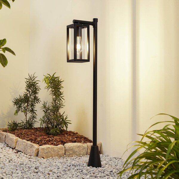 Lampioncino da giardino Siveta Lucande, dimmerabile, Nero, Alluminio, Moderno, Lampada da esterni