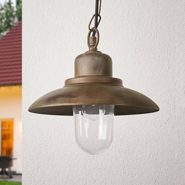 Moretti Luce Lampada a sospensione da esterno PALERMO, Bronzo / Ottone antico, Ottone, Campagna / Rustiche