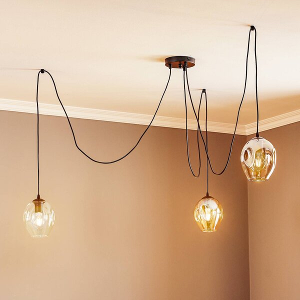 Lampada a sospensione in vetro Starla EMIBIG LIGHTING, dimmerabile, Nero, Soggiorno / Sala da pranzo, Vetro, Moderno, Lampada a sospensione