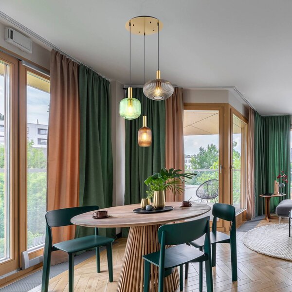 Globo Lampada a sospensione in vetro Normy, dimmerabile, Multicolore, Soggiorno / Sala da pranzo, Vetro, Lampada a sospensione