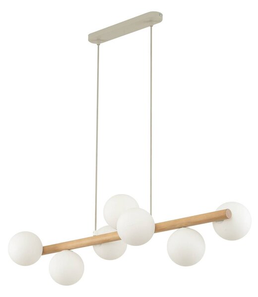 Lampada a sospensione in vetro Estera TK Lighting, dimmerabile, Legno chiaro, Soggiorno / Sala da pranzo, Vetro, Lampada a sospensione