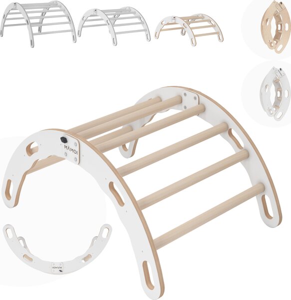 Arco di arrampicata MAMOI®, triangolo di arrampicata, arrampicata per bambini, altalena arcobaleno in legno, arco in legno per bambini, parco giochi, struttura per arrampicata indoor da 1 anno 2/3 anni