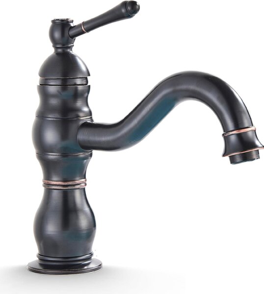 Rubinetto lavabo Ari Retro con beccuccio girevole a 360 gradi, cartuccia in Vetroceramica, ottone, nero anticato