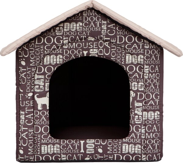 Cuscino per cani Cuccia per cani Letto per animali domestici Letto per gatti - Standard - 44 x 45 x 38 cm [Dimensioni: R2] - Marrone con testo