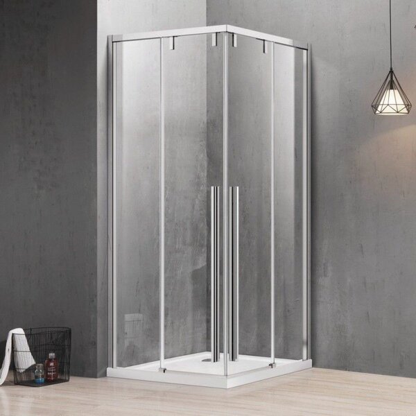 Kamalu box doccia 90x90 angolare scorrevole altezza 200 h vetro 8mm | ksa1000