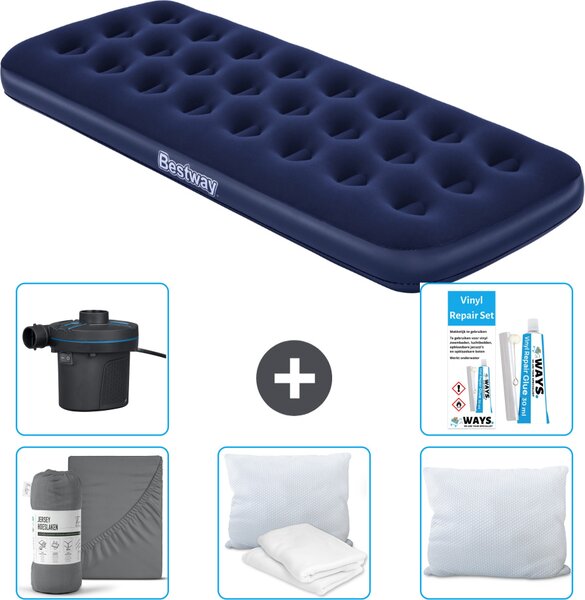 Materasso gonfiabile Bestway - 1 persona - 76 x 185 x 22 cm - Blu - Accessori inclusi