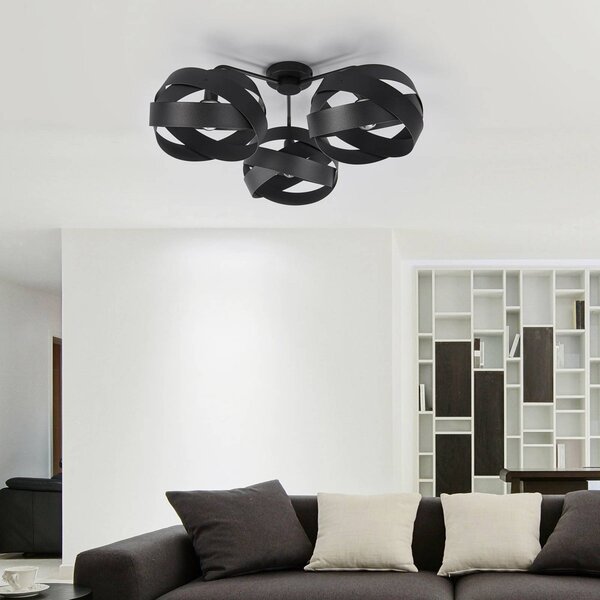 Plafoniera soffitto Tornado Euluna, dimmerabile, Nero, Soggiorno / Sala da pranzo, Metallo, Moderno, Plafoniera