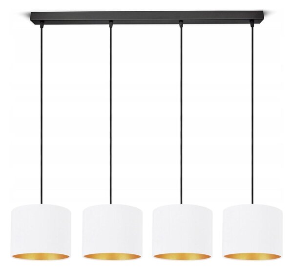 Lampada da soffitto bianca apparecchio velour vintage moderno E27 apparecchio di design a 4 luci N230-H4-W
