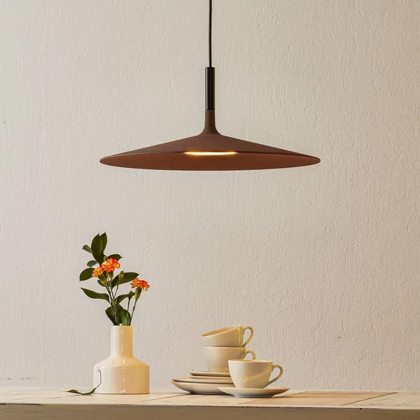 Foscarini Lampada a sospensione Aplomb Large, dimmerabile, Marrone / Ruggine, Cucina, calcestruzzo / cemento, Design, Lampada a sospensione