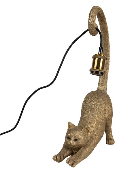 Clayre & Eef Lampada da tavolo Gatto 31x17x49 cm Poliresina color oro