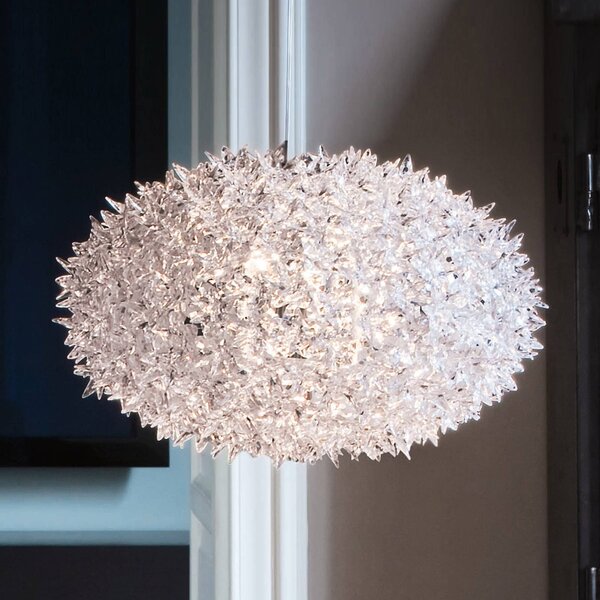Kartell Lampada a sospensione Bloom S1, Chiaro / Trasparente, Soggiorno / Sala da pranzo, Plastica, Design, Lampada a sospensione