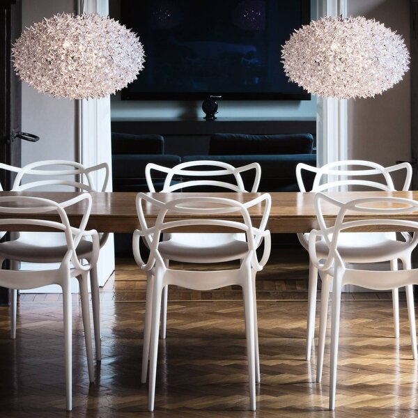 Kartell Lampada a sospensione Bloom S1, Chiaro / Trasparente, Soggiorno / Sala da pranzo, Plastica, Design, Lampada a sospensione