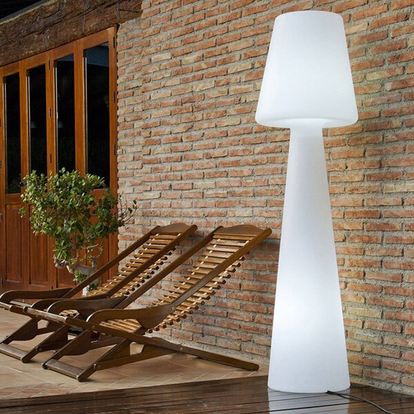 Newgarden Lola piantana altezza 165 cm bianco caldo, Bianco / Opale, Plastica, Moderno