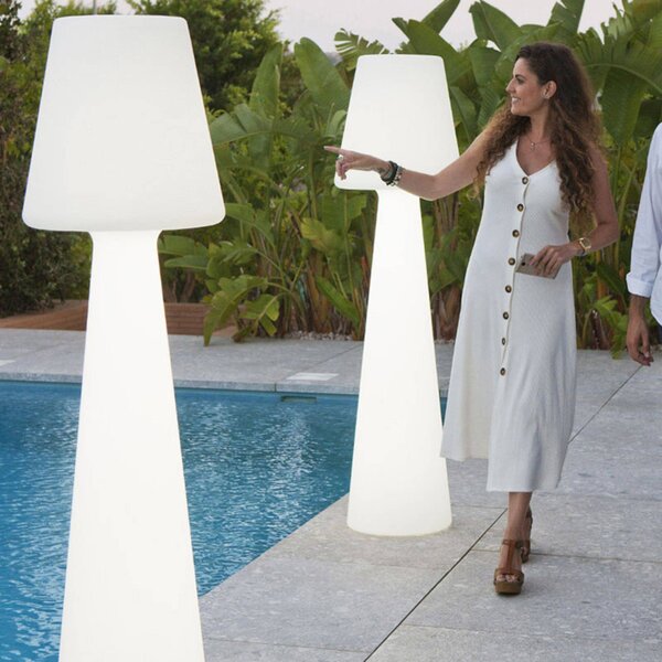 Newgarden Lola piantana altezza 165 cm bianco caldo, Bianco / Opale, Plastica, Moderno