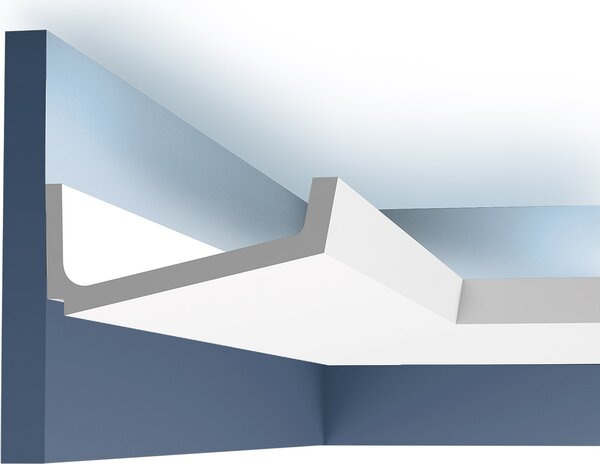 Orac Decor C352 Luxxus Profilo per soffitto a parete Modanatura per cornici in stucco Modanatura ad angolo Per illuminazione indiretta | 2 metri