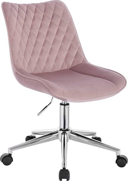 Sedia da ufficio Bolt Edge Deluxe - Velluto rosa - Design ergonomico - Regolabile in altezza - Per adulti - Con rotelle