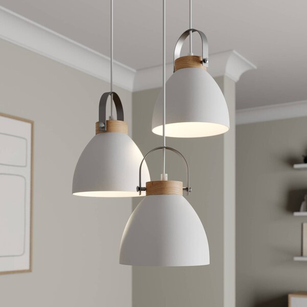 Lampada a sospensione Bergen Lamkur, dimmerabile, Bianco / Opale, Soggiorno / Sala da pranzo, Metallo, Moderno, Lampada a sospensione
