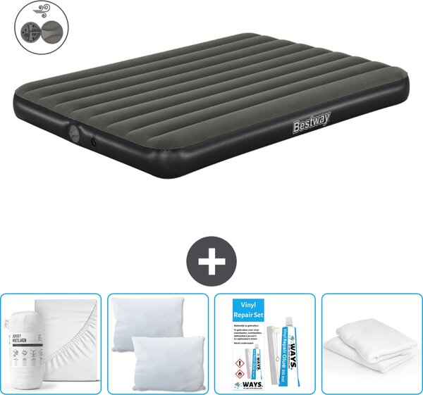 Materasso gonfiabile Bestway - 2 persone - 152 x 203 x 25 cm - Verde - Accessori inclusi