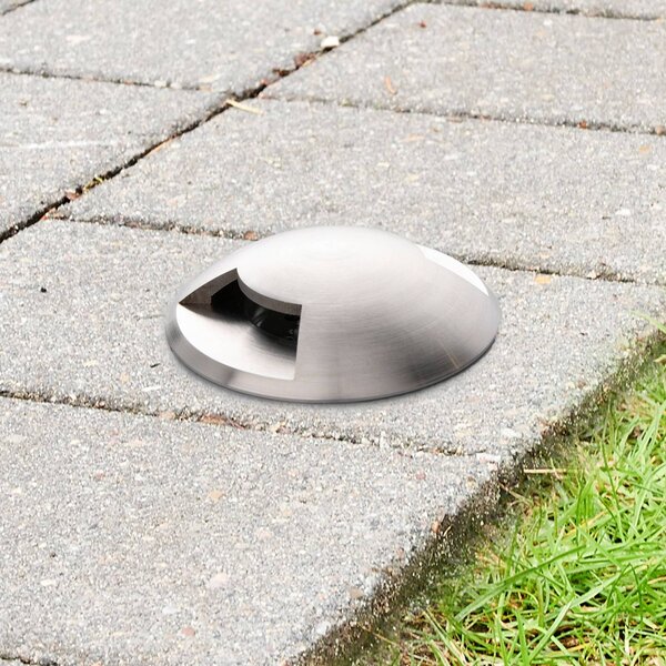 Faretto da incasso a terra Lucande Helene, Ø 9 cm, alluminio, IP67 Helene Lucande, dimmerabile, Alluminio / Grigio / Zincato, Alluminio, Moderno, Faretto da incasso da terra