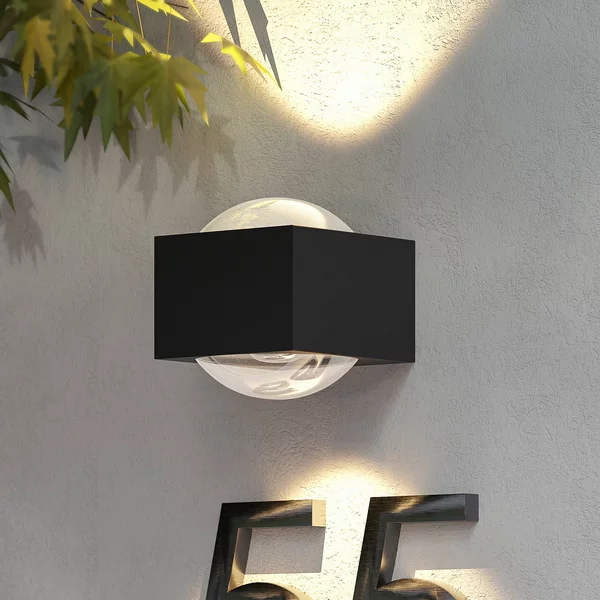 Applique da esterni a LED Almos Lucande, Nero, Alluminio, Moderno, Applique LED da esterni